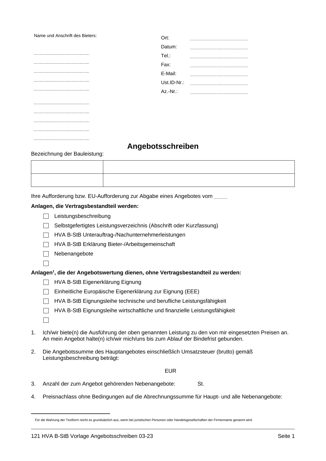 Das amtliche Formblatt im Original