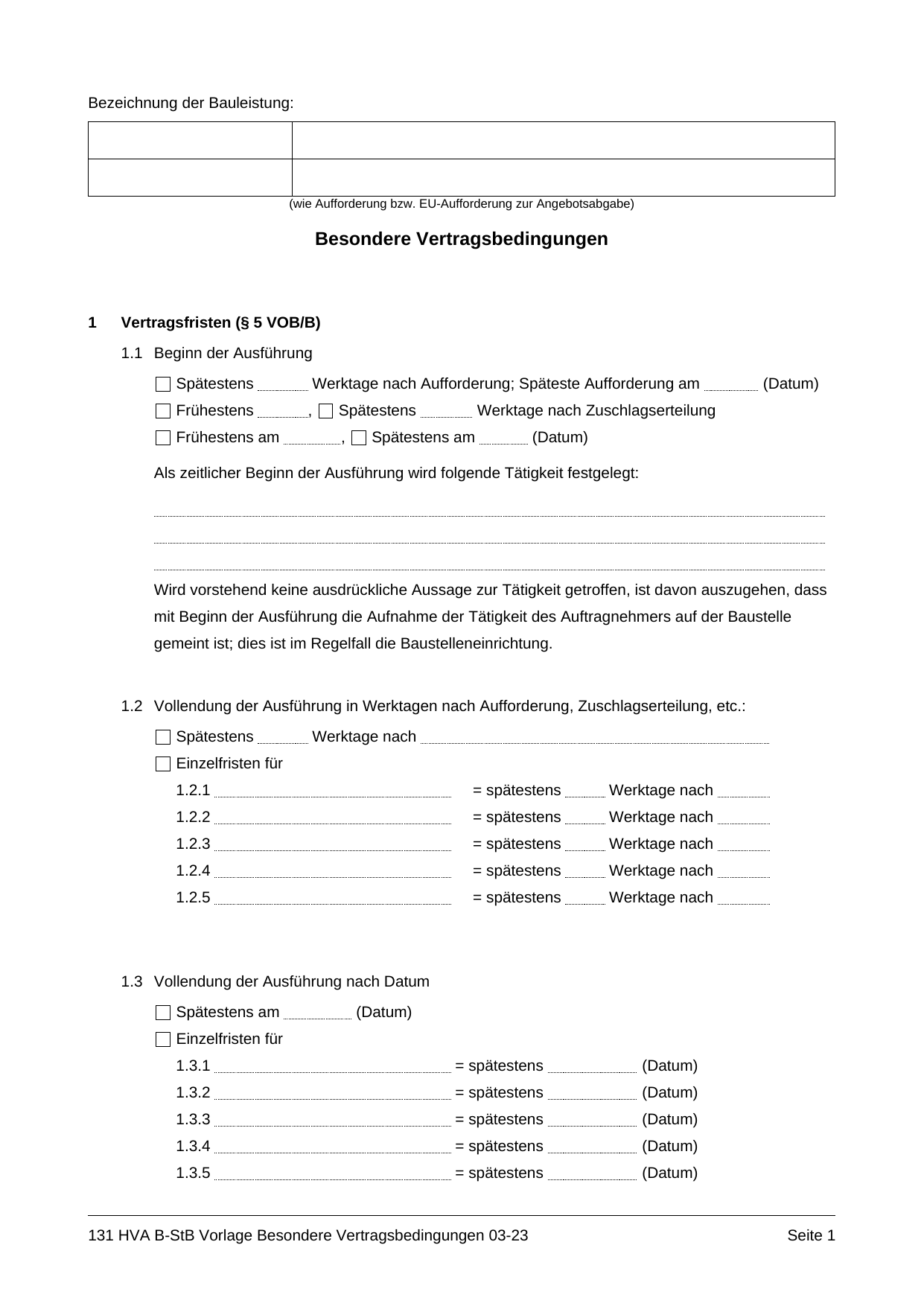 Das amtliche Formblatt im Original