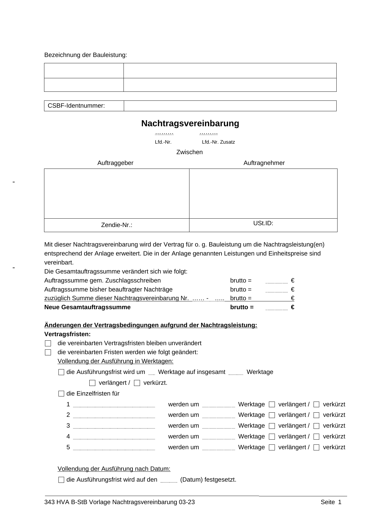 Das amtliche Formblatt im Original